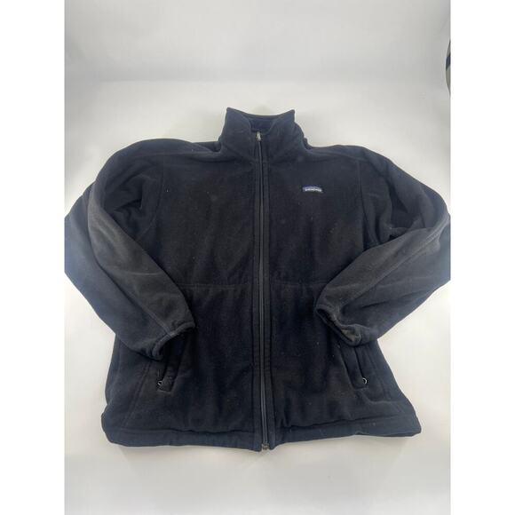 Patagonia Jacket Mens Medium Black Full Zip Outdoors Preppy Gorpcore Fleece